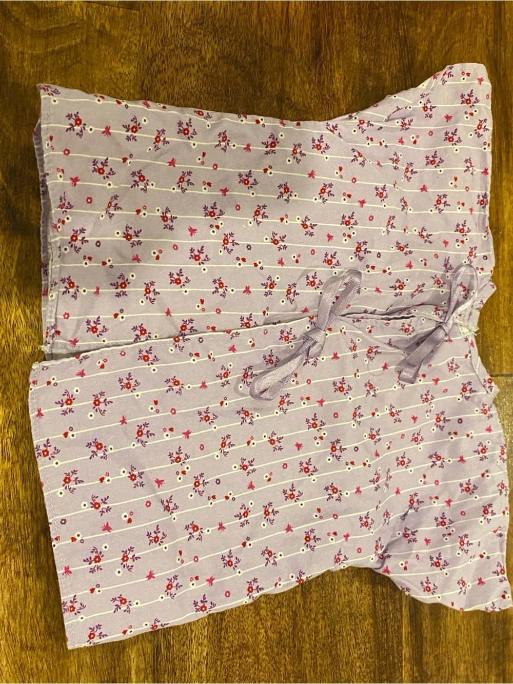 American Girl Doll Hospital Gown Very Cute! Bow Back Lilac Purple